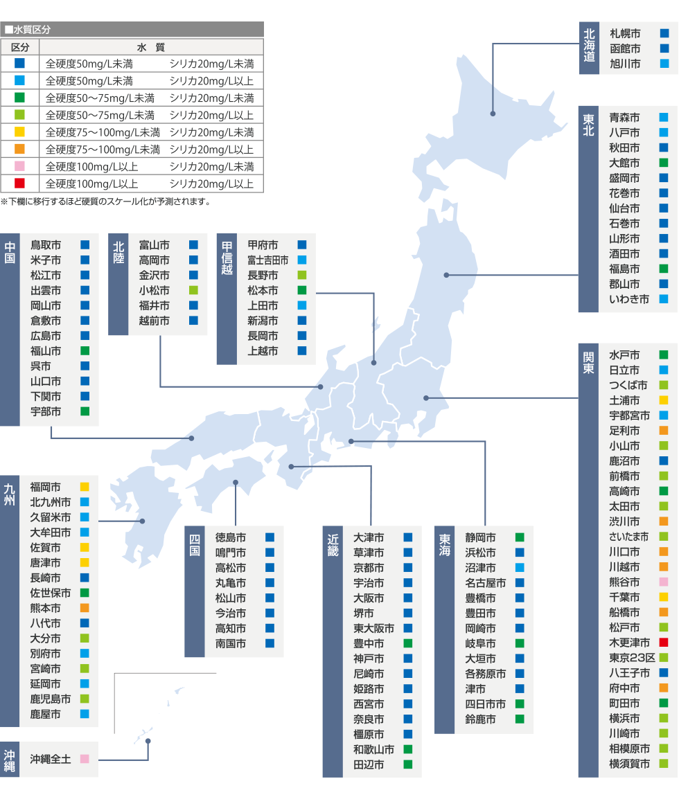 全国水質マップ 水のプロフェッショナル 水のプロフェッショナルが提案する浄水器 クリタック株式会社